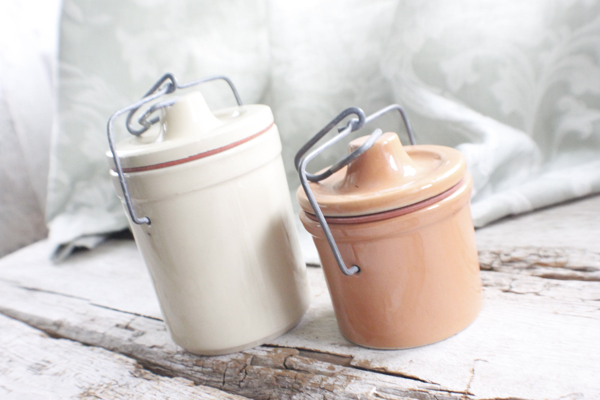 Set de 2 frasco de boticario de vasija recipiente de gres | Etsy