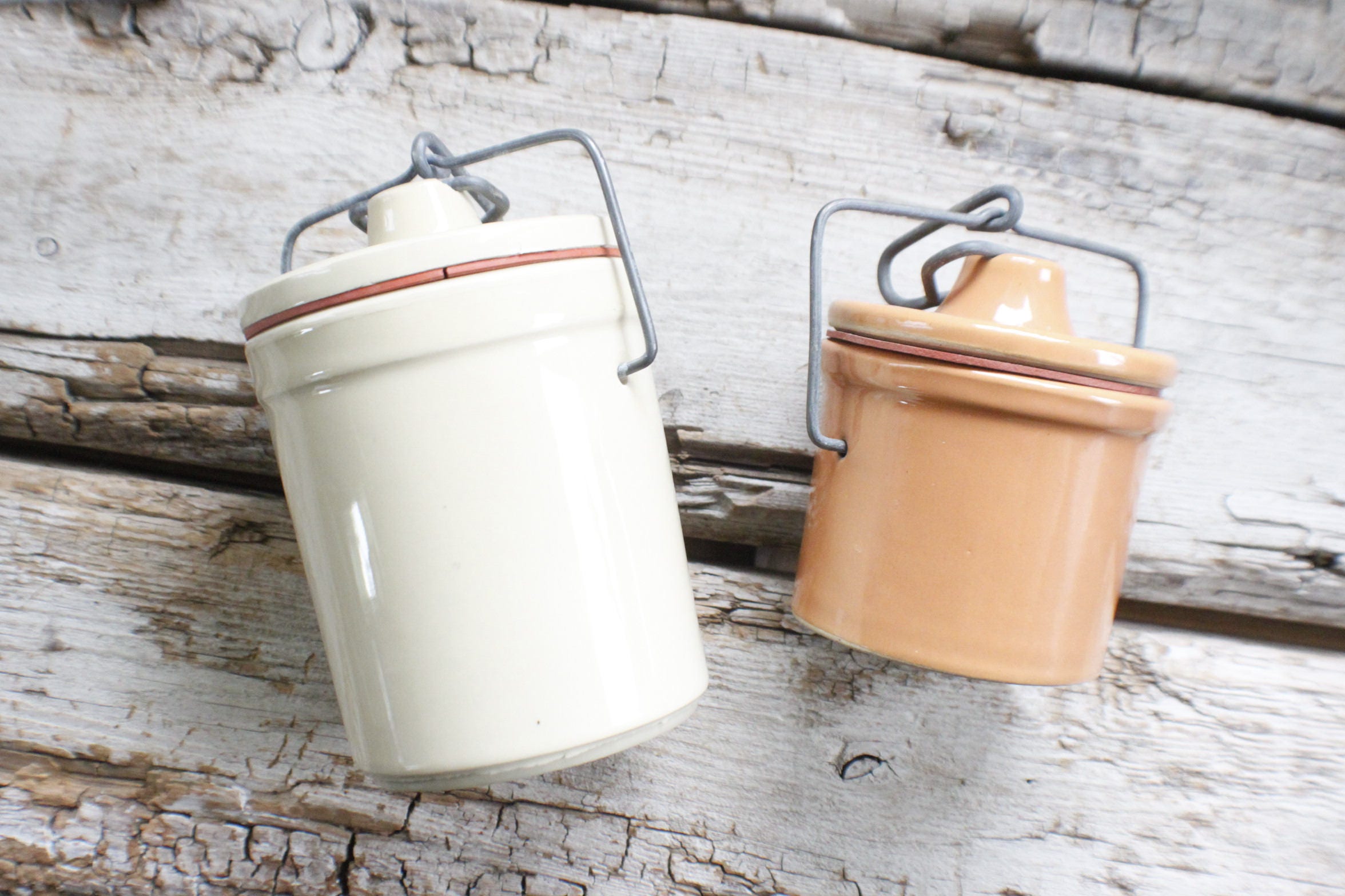 Set de 2 frasco de boticario de vasija recipiente de gres | Etsy