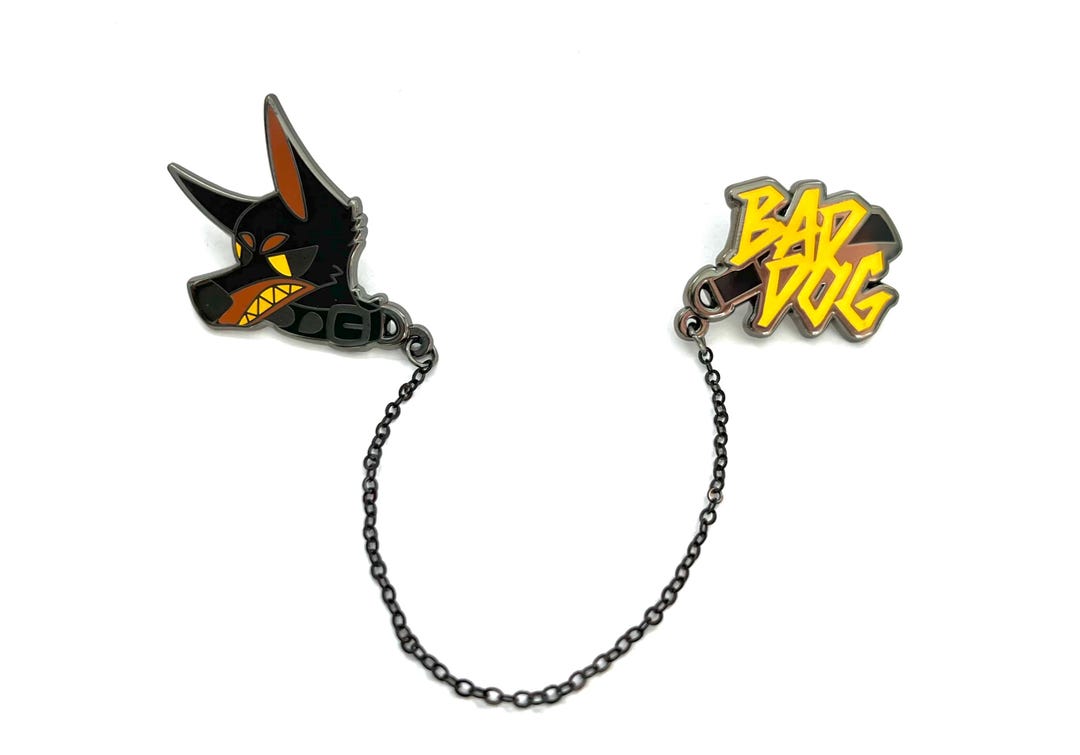 Bad Dog Doberman Hard Enamel Collar/chain Pin - Etsy