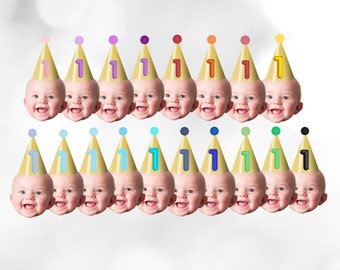 Gesicht Cupcake Topper, benutzerdefinierte Baby Gesicht Cupcake Topper, ersten Geburtstag Cupcake Topper, druckbare