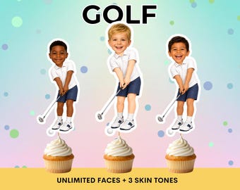 Decorazioni per cupcake a tema golf, decorazioni per feste di compleanno a tema golf, cupcake personalizzati per giocatori di golf, decorazioni per il compleanno del piccolo golfista, festa "Hole in One"
