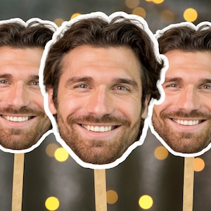 Face on a Stick, Custom face Cutout, Party Prop, Fat Face, Head Cutout, Fan  Face, Wedding, Bachelor, Graduation, 6pcs, Option for More