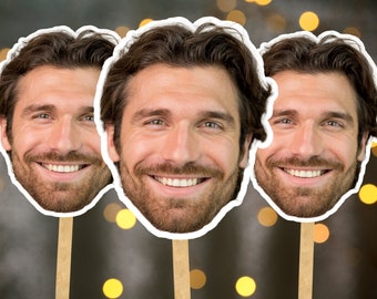 Face on a Stick, Digital Head On A Stick, Printable Big Head Cutout, Groom Face Fans, Funny Groom Face Fan, Bachelorette Party Favor