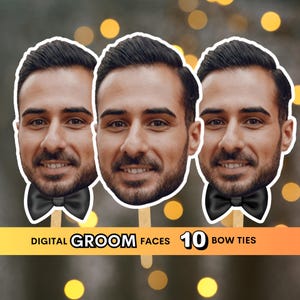 Face on a Stick, Digital Head On A Stick, Printable Big Head Cutout, GroomFace Fans, Funny Groom Face Fan, Bachelor Party Favor
