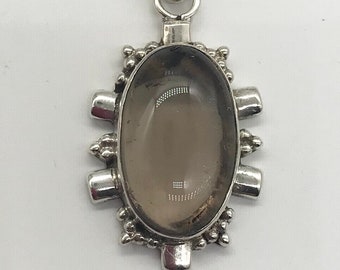 Vintage Smoky Quartz & Silver Pendant, Vintage Pendant, Silver Pendant, Vintage Jewelry, Vintage Gemstone Jewelry