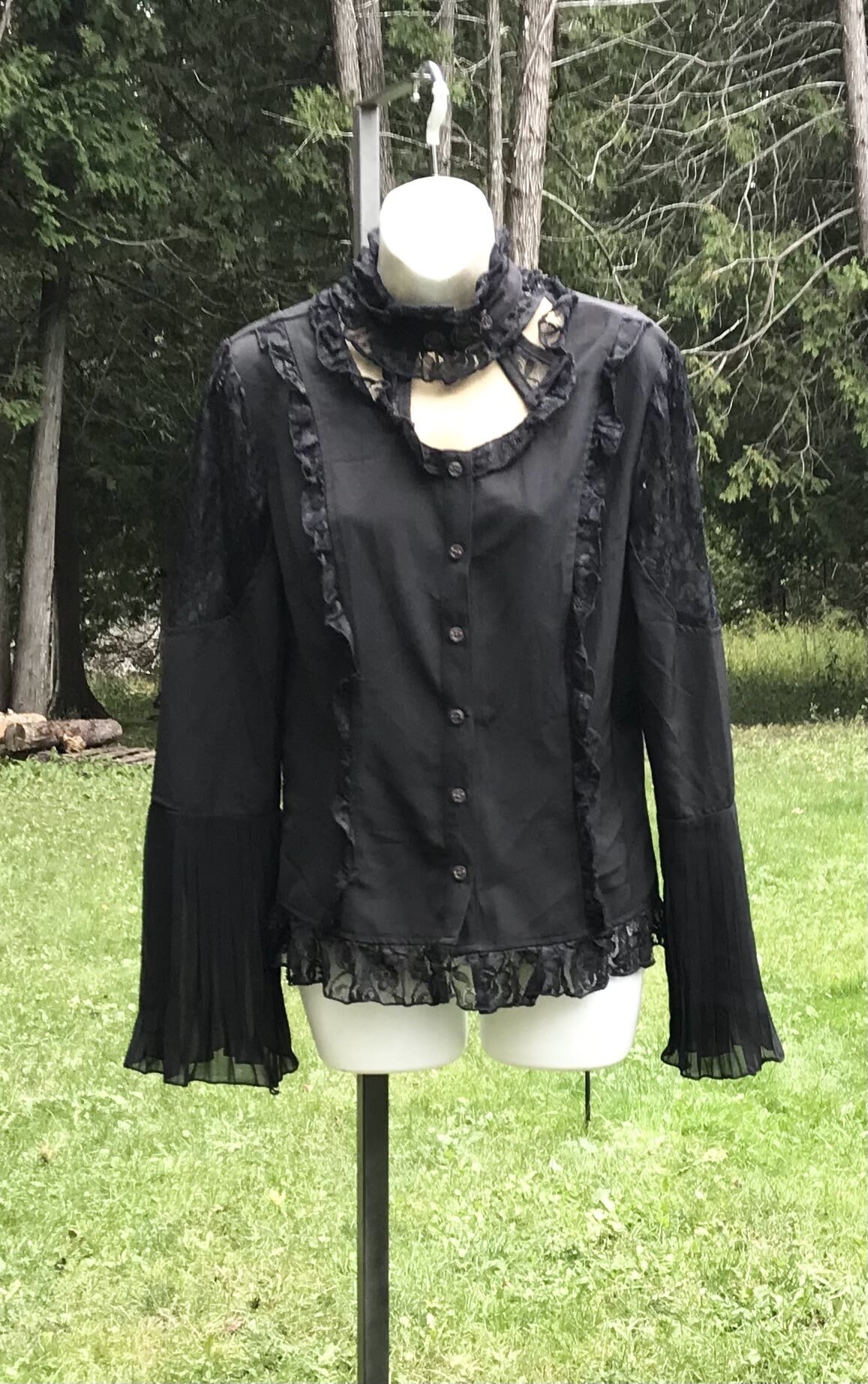 Vintage Black Steampunk Style Lace With 