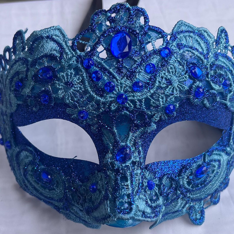 Blue Masquerade Mask - Etsy