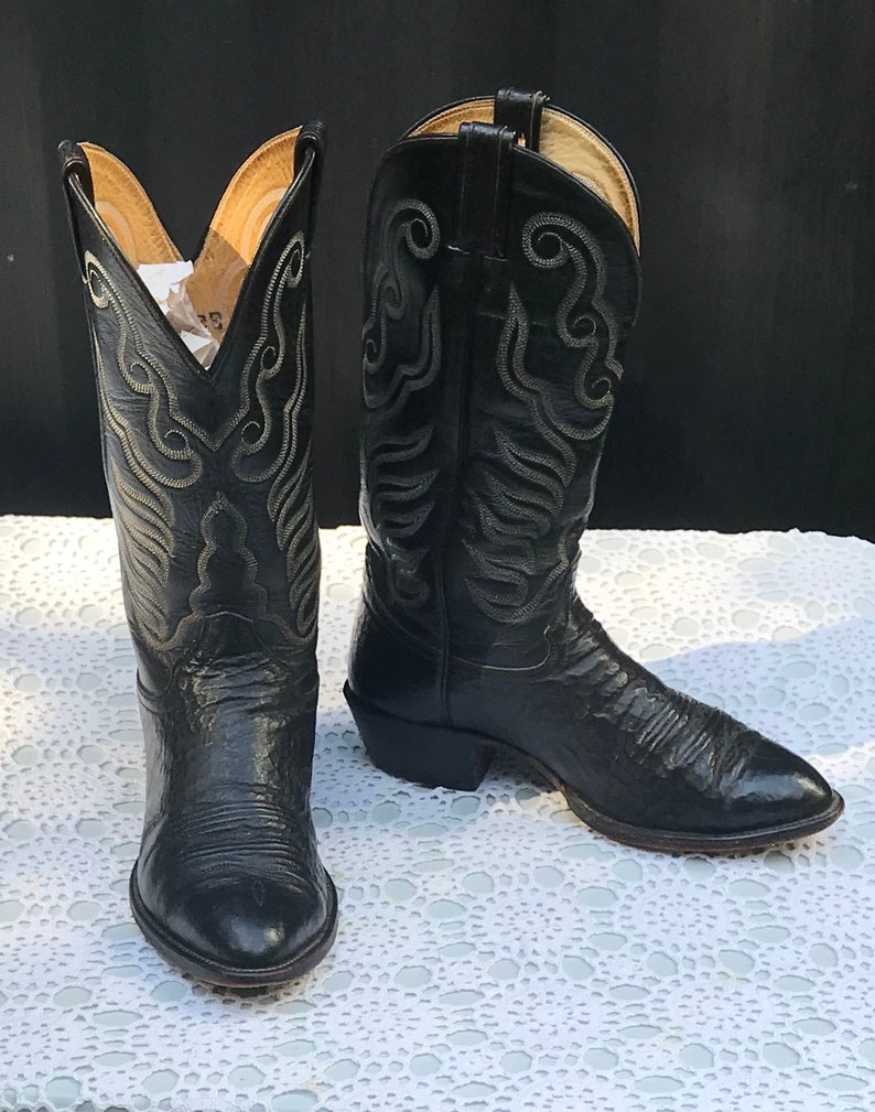 Vintage Men's Hondo Black Western Boots Size 8 1/2 EE | Etsy