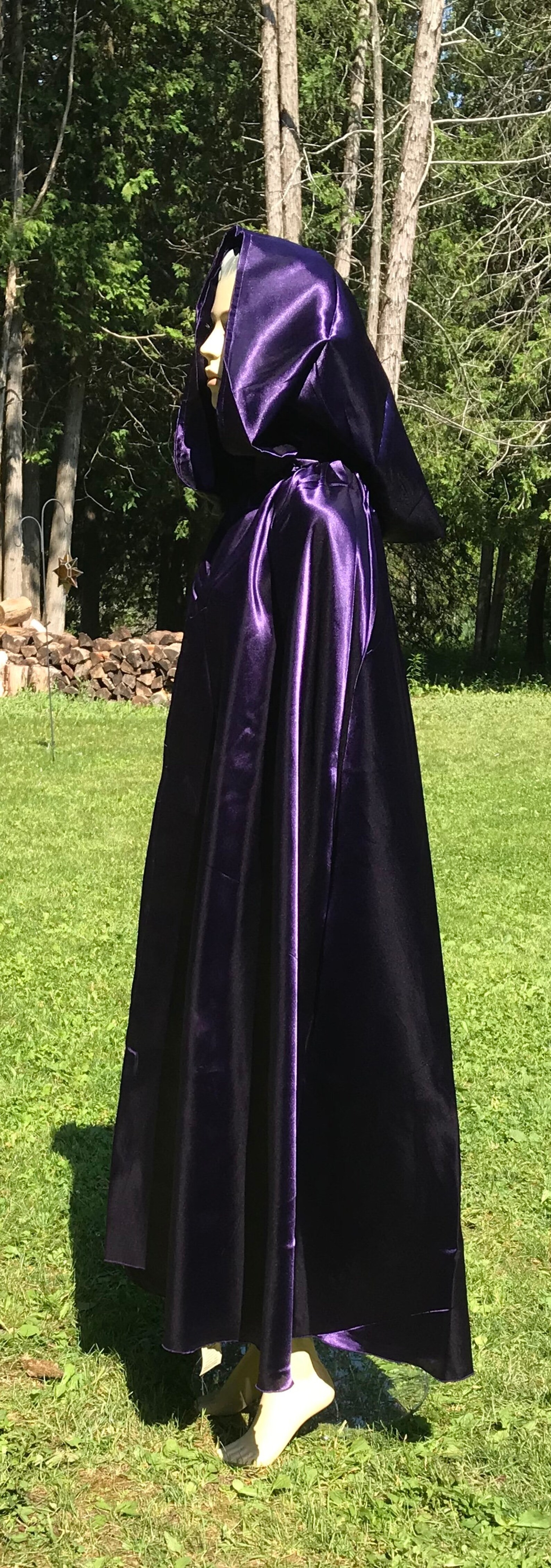 Quality Deluxe Satin Deep Purple Cape / Cloak Etsy