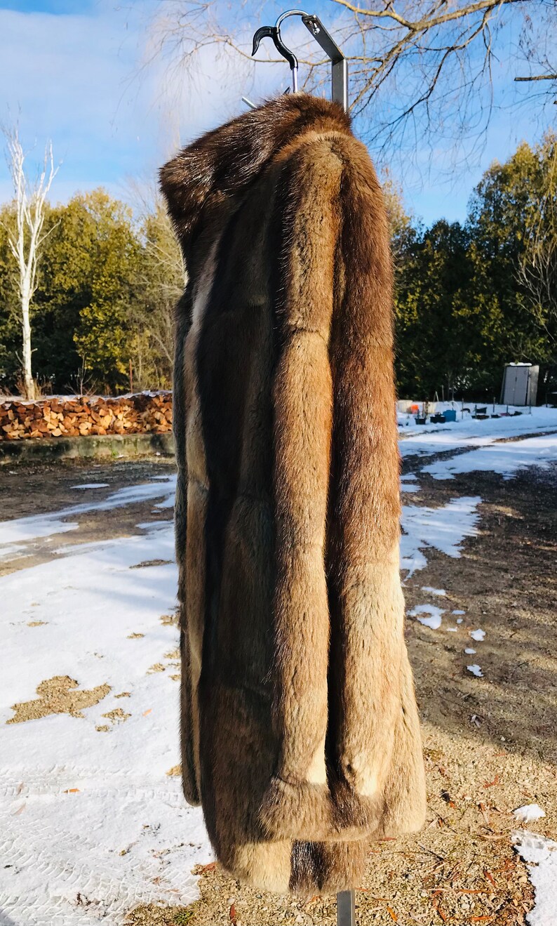 Vintage Furs by Offman Brown Muskrat Jacket, Fur Jacket, Eco Fur, Used
