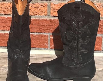 Vintage Mexican Leather Cowboy Boots Don Quijote Coloured Leather Cowboy Boots Painted Cowboy Boots. UK 4 Etsy Canada