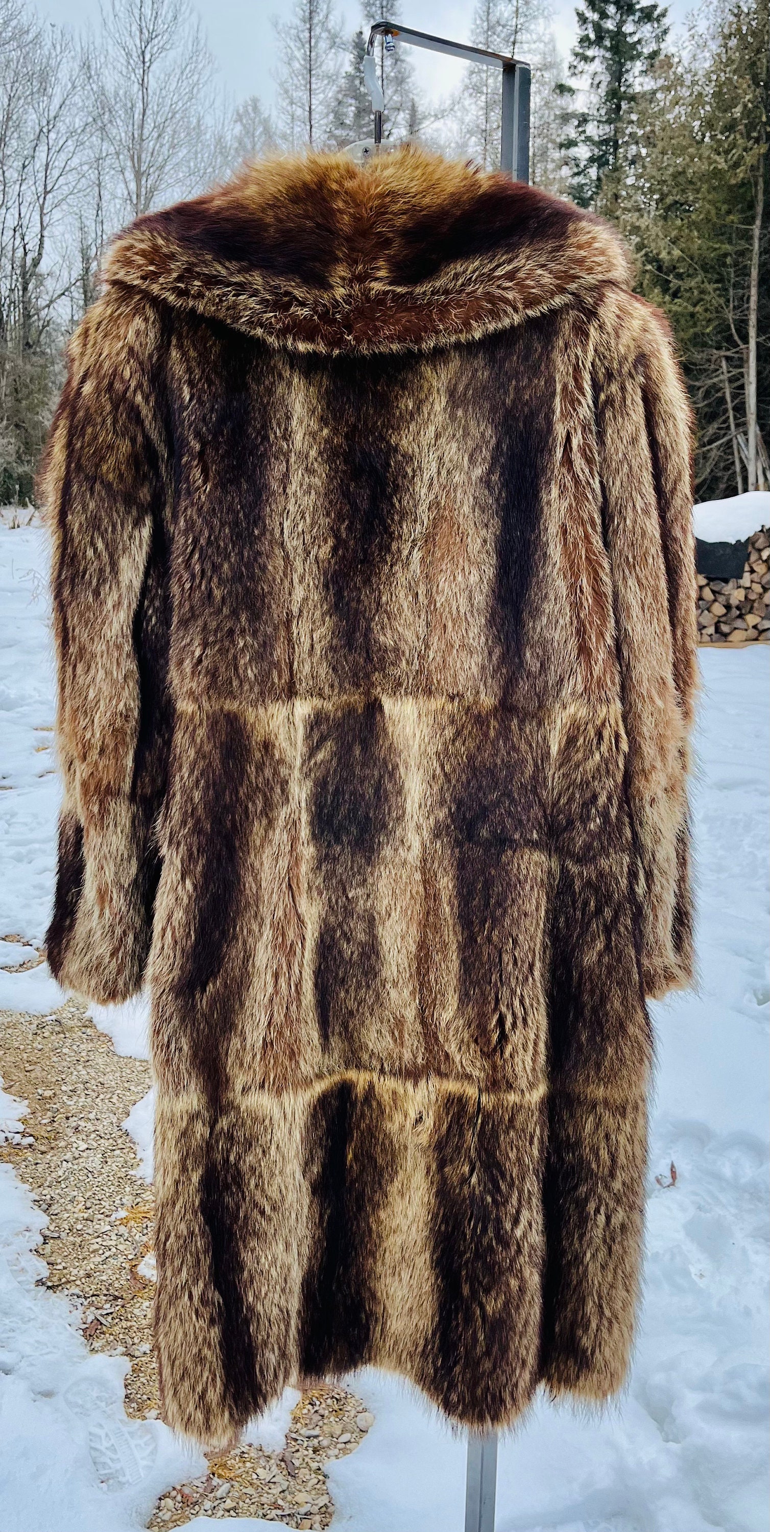 Vintage Unisex Raccoon Fur Jacket, Vintage Fur Coat, Vintage Vintage Unisex Raccoon Fur Jacket, Vintage Fur Coat, Vintage