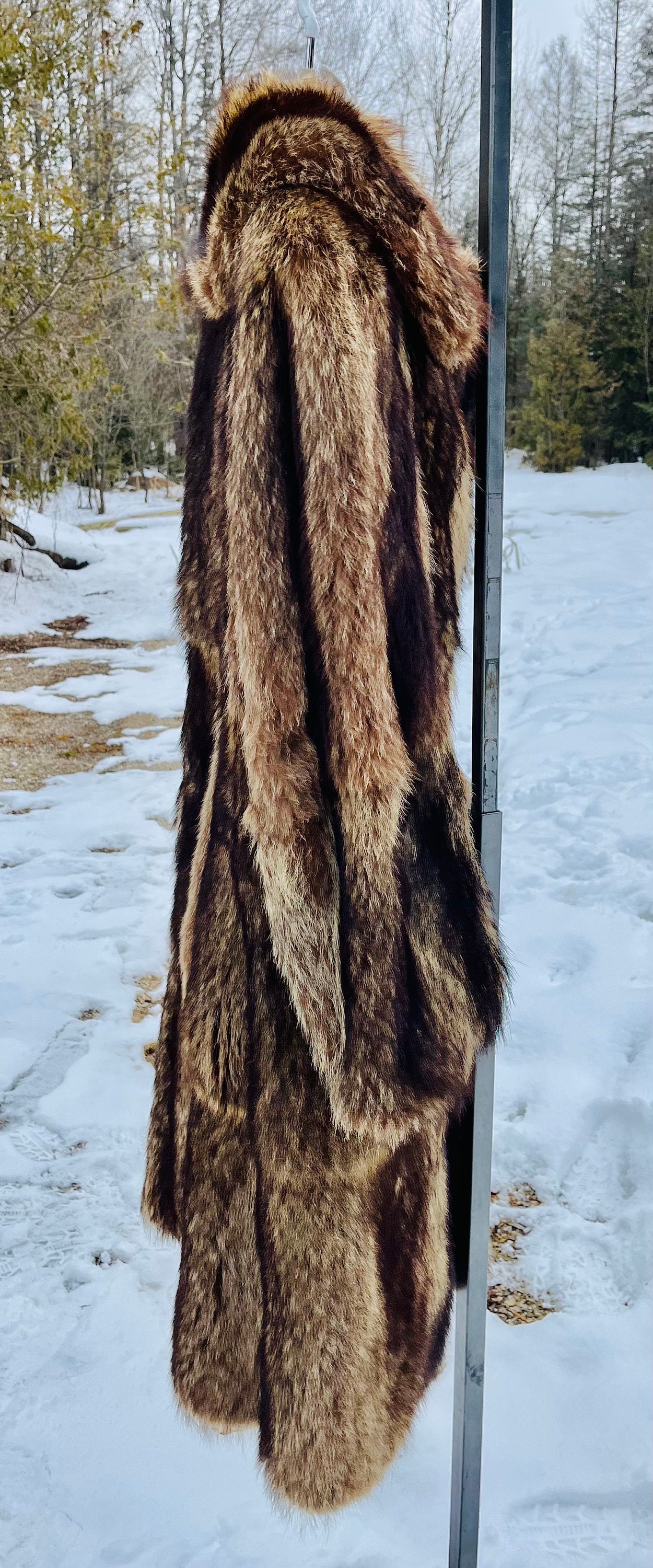 Zadorin High Quality Cropped Faux Raccoon Fur Coat Women