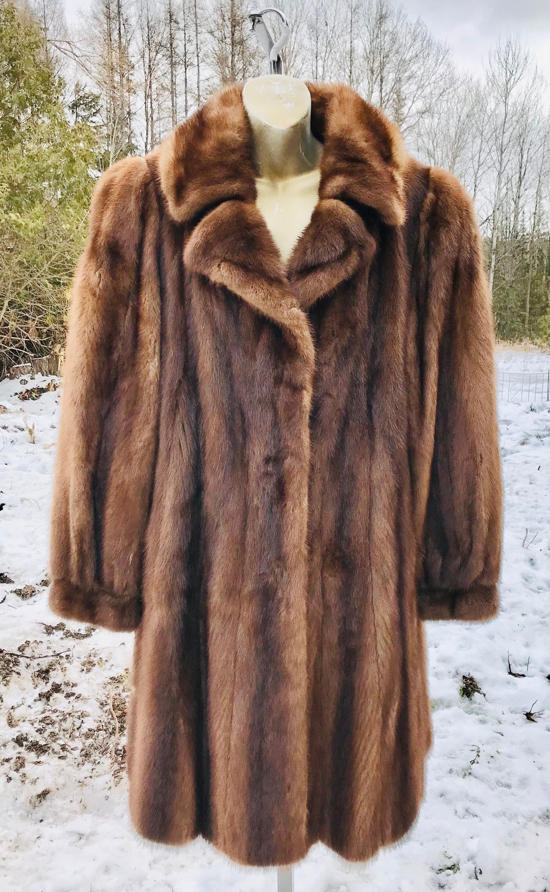 Vintage Simpsons Brown Mink Three Quarter Cut Jacket, Mink Fur