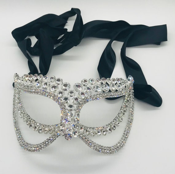 Masquerade Mask Czechoslovakia Crystals Style MJ2… - image 1