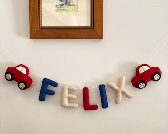 Car Name Sign For  Baby Boy Nursery