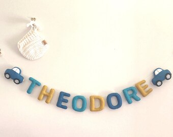 Car Nursery Personalised Name Sign For Boys