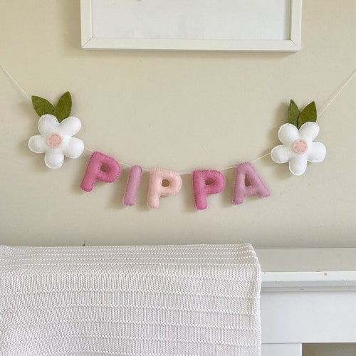 Felt Name Banner Pastel Nursery Decor Nursery Garland Etsy