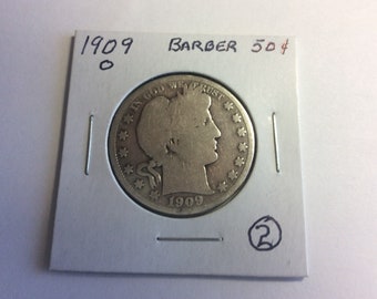 1909-0 Barber Silver Half Dollar