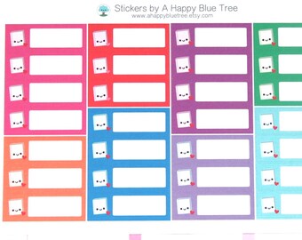 Happy Audio Book Label Reminder Tracker Kawaii Planner Stickers Erin Condren Personal Mambi Cute Funny Novels Podcasts Read Study Listen