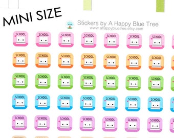 MINI Happy Online Home School SQUARE Tracker Reminder Stickers Erin Condren Life Planner Personal Kawaii Blended Teacher Distance Learning