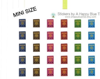 MINI Happy Passport Reminder Cute Kawaii Planner Stickers Erin Condren Midori Notebook Personal A5 Travel Vacation International Trip