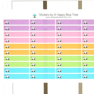 Glücklich Auto THIN Label Tracker Erinnerung niedlich Kawaii persönliche Sticker Erin Condren Mambi lustige Zahlung Rechnung Reise Versicherung Urlaub