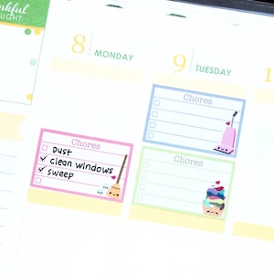 Happy or Sad Household Chores List Half Box Stickers for Erin Condren ...