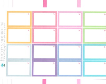 Colorido Pastel Color Media Caja (con un corazón) Recordatorio Rastreador Pegatina Vertical Erin Condren Life Planner Personal Kawaii Lindo Divertido Maestro