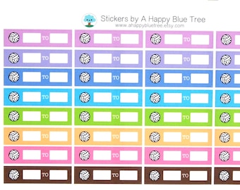 Happy Volleyball Game Practice Schedule 3/8 inch Label Reminder Tracker Cute Kawaii Planner Stickers Erin Condren ECLP Mambi Personal Funny