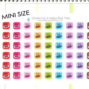 MINI Happy Run SQUARE Tracker Erinnerung Aufkleber Erin Condren Life Planner Mambi persönliche A5 A6 B6 Kawaii niedlich lustige Übung Läufer gehen