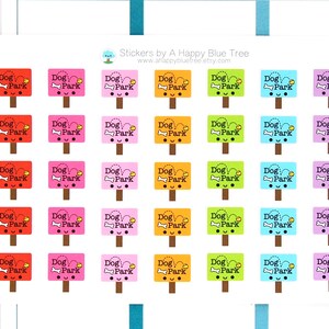 Happy Dog Park Reminder Kawaii Stickers Erin Condren planner ECLP Personal Mambi Kikkik Midori Plum Funny Cute Play Date Puppy