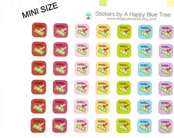 MINI Happy Payroll Square Tracker Reminder Cute Kawaii Planner Stickers Erin Condren Kikkik Personal Funny Cute Business Budget Accountant