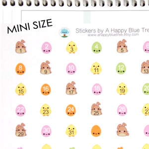 Tiny Happy Chicks Bunnies & Eggs Monthly Date Dots Covers Erin Condren Life Planner ECLP A5 A6 Personal Kawaii Cute March April Easter Mini