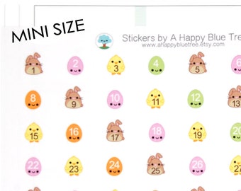 Tiny Happy Chicks Bunnies & Eggs Monthly Date Dots Covers Erin Condren Life Planner ECLP A5 A6 Personal Kawaii Cute March April Easter Mini