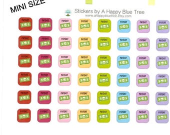 MINI Happy Payday Square Tracker Erinnerungsaufkleber für süße Kawaii-Planer Erin Condren Kikkik Personal Mambi Lustige süße Dollars Budget Geld