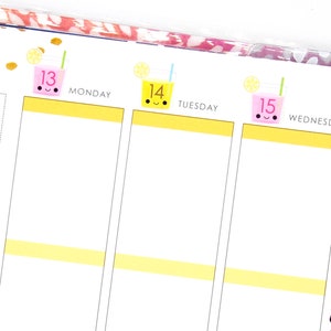 Happy Lemonade Date Covers for VERTICAL Erin Condren Life Planner ECLP Kawaii Cute Funny Personal Mambi Pop July August September Summer