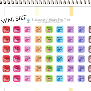Happy MINI Physical Therapy Appointment Reminder Tracker Cute Kawaii Planner Stickers Erin Condren Life Mambi Personal Funny Stretching PT