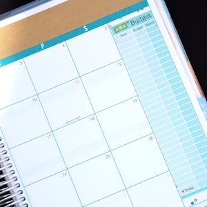 Happy Budget Weekly or Monthly Side Bar Reminder Tracker Erin Condren Life Planner Mambi Filofax Midori Kawaii Cute Funny Money Pay Bills