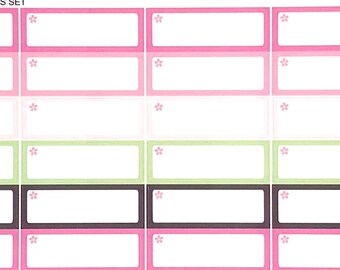Colorful Labels with a Flower (Cherry Blossom Colors) Stickers Erin Condren Life Planner ECLP Create 365 Personal Kawaii Cute Quarter Box
