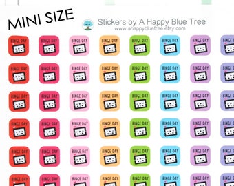 MINI Happy Binge Day Streaming TV Television Reminder Tracker Kawaii Planner Stickers Erin Condren Personal A5 A6 Cute Funny Tablet Bill Due