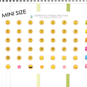 May include: A sheet of stickers with a calendar design featuring a sun and ice cream theme. The stickers are in a mini size and are perfect for adding a touch of fun to your planner or journal.