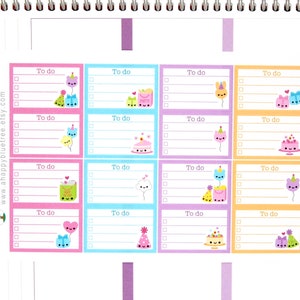 Alles Gute zum Geburtstag zu tun Liste halbe Box Aufkleber Erin Condren Leben Planer ECLP Mambi persönliche Kawaii niedliche Besorgungen Shopping Vertica Party Cakel