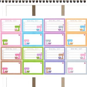 Happy Baking Day Half Box Stickers Erin Condren Life Planner ECLP Mambi Vertical Horizontal Create Personal Kawaii Cute Cake Bakery Cookies