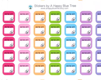 Happy Doctor Appointment Write in Reminder Tracker Cute Kawaii Planner Stickers Erin Condren Life Midori Plum Kikkik Mambi Personal Medical