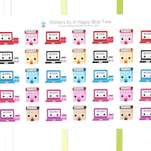 Glückliche Arbeit zu Hause und Büro Tracker Erinnerung Aufkleber Erin Condren Life Planner Mambi persönliche Kawaii süße Midori Filofax Remote School