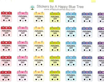 Happy Personal Day Off Tracker Reminder Cute Kawaii Planner Stickers Erin Condren Kikkik Personal Funny Cute Work Business Vacation Sick
