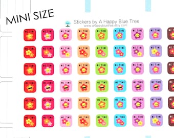 Mini ME Time Square Reminder Tracker Cute Kawaii Planner Stickers Erin Condren Life Midori Mambi Personal Bath Drink Beer Work Food Book Spa