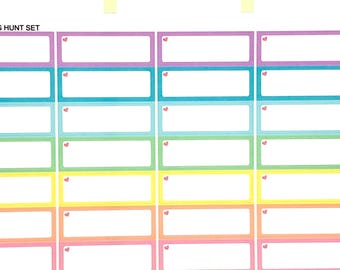 Colorful Labels with a Flower (Easter Egg Hunt Colors) Stickers Erin Condren Life Planner ECLP Create 365 Personal Kawaii Cute Quarter Box