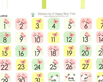 Fröhliche Schmetterlinge Quadratische Datumspunkte Cover GROSSE Größe Erin Condren Lebensplaner ECLP Mambi Kawaii Niedlich Lustig Vertikal Frühling April Mai 5/8"